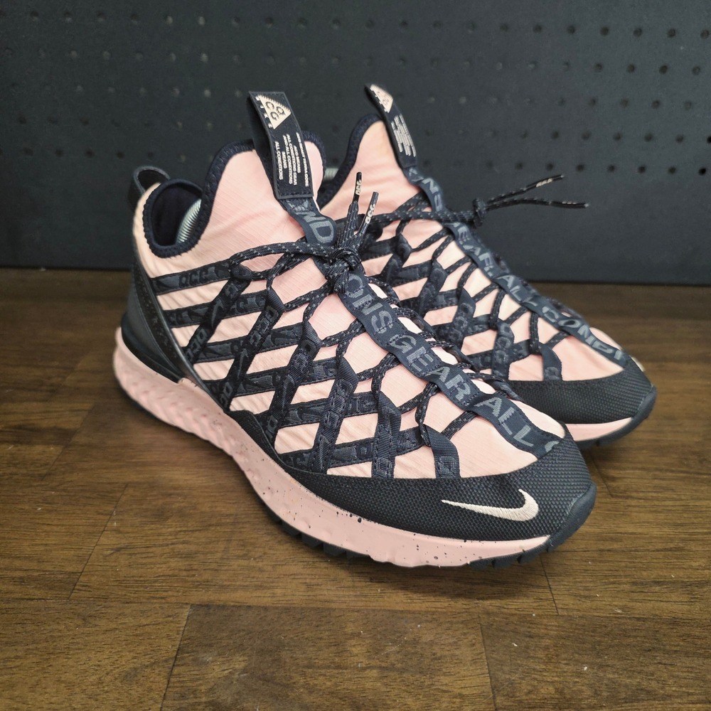 Nike ACG React Terra Gobe Mens 9.5 Pink Black Trail Running Shoes BV6344-800